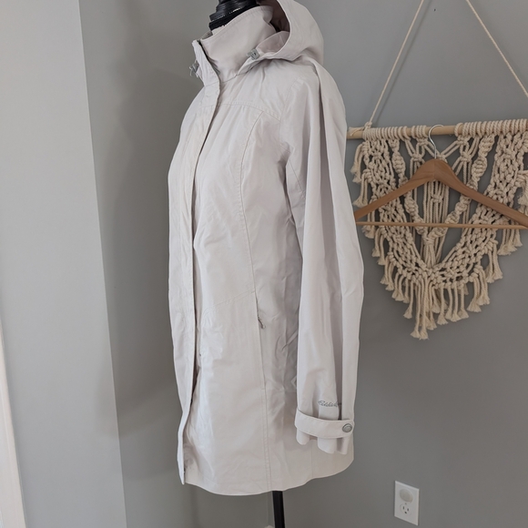 Eddie Bauer Jackets & Blazers - Eddie Bauer Women's Off-White Hooded Weatherproof Trench XS